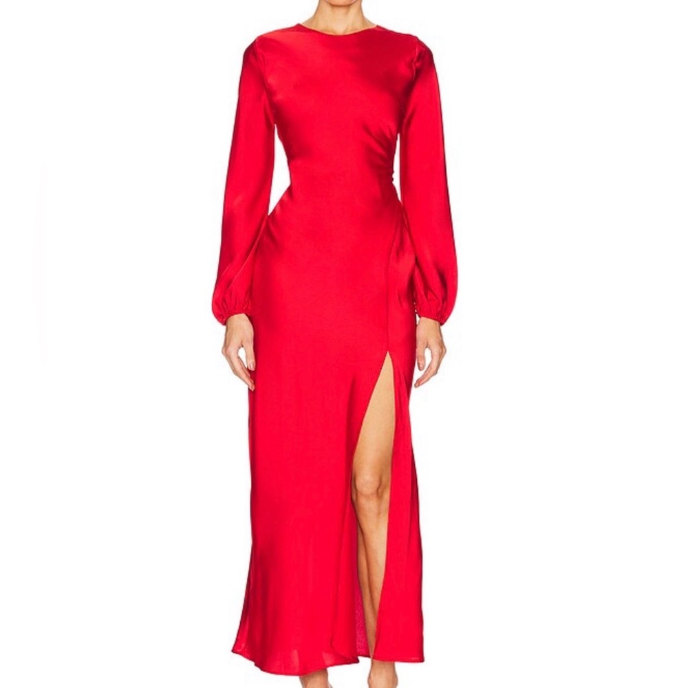ASTR the Label Red Long Sleeve Dress